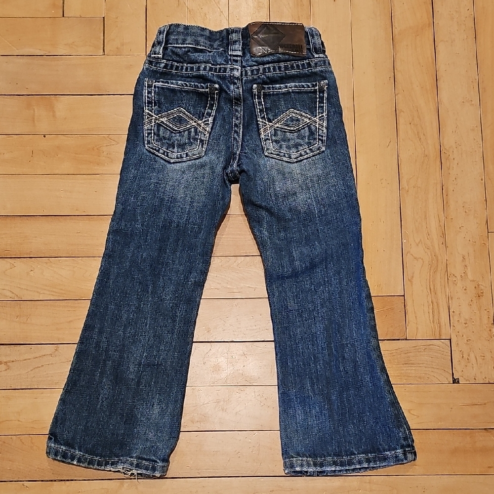 Blue Boot-Cut Denim Jeans with Flared Legs